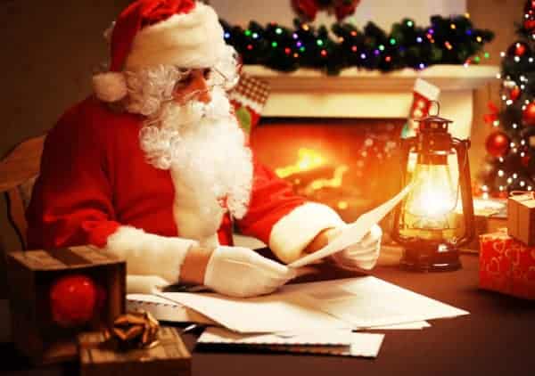 Santa reading a letter