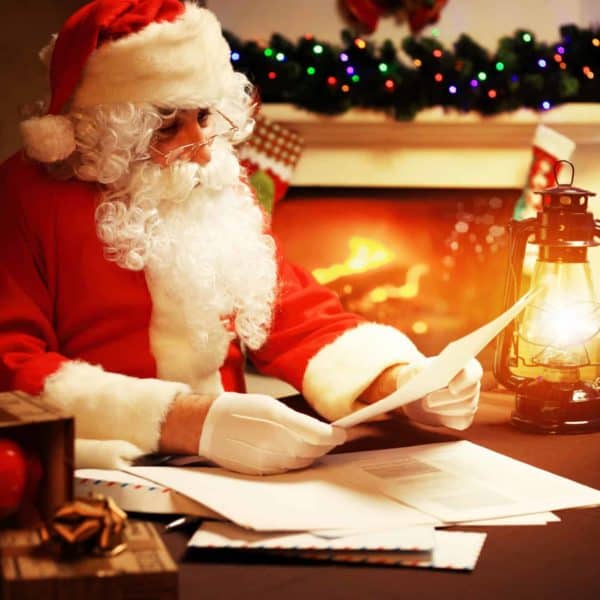 Santa reading a letter