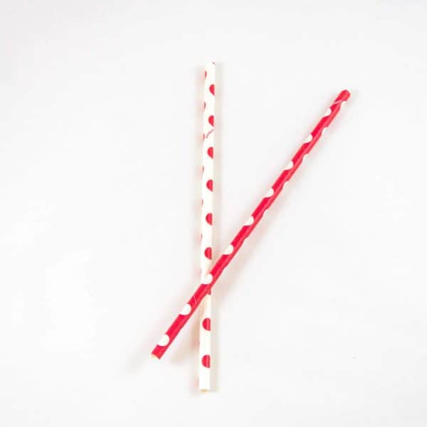 Red and White Polka Dot Straws (10 Pack)
