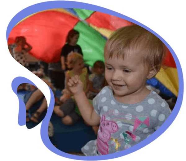 Toddler Party under parachute