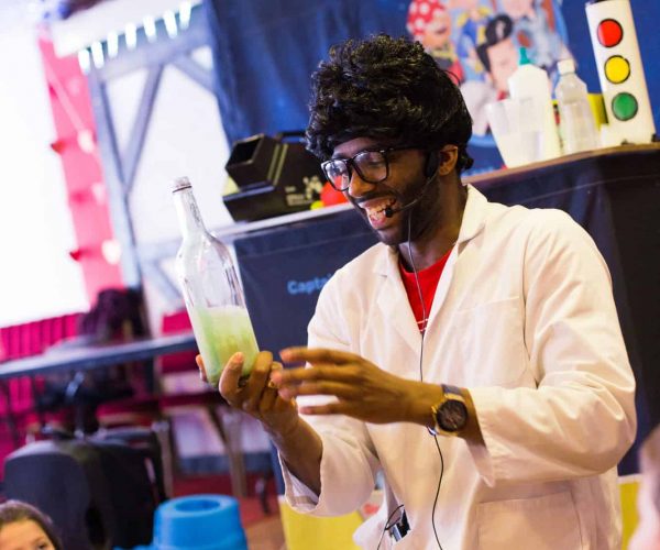 Making slime at a party Making slime at a party